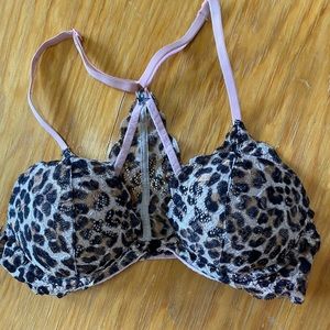 Pink Victoria Secrets cheetah padded bra